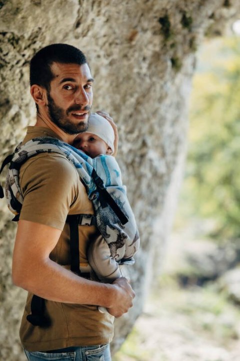 Nosidełko LennyLight z tkaniny żakardowej 100% bawełna , rozmiar standard - PARK JURAJSKI - FOSSIL