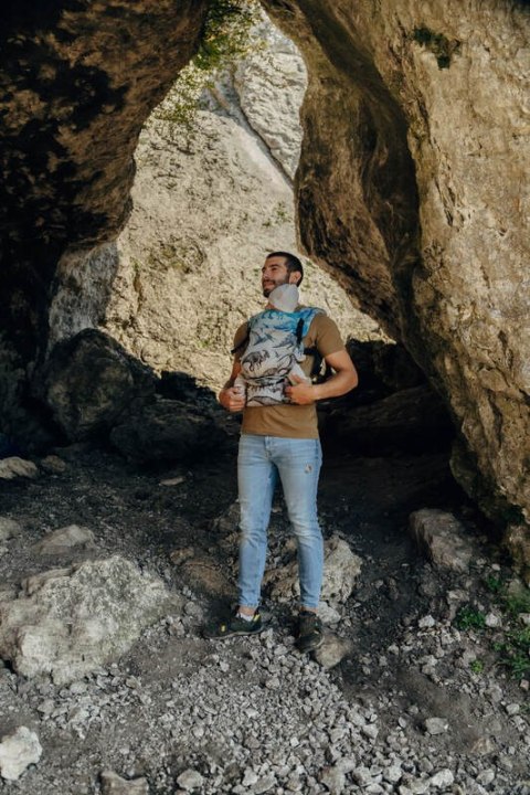 Nosidełko LennyLight z tkaniny żakardowej 100% bawełna , rozmiar standard - PARK JURAJSKI - FOSSIL