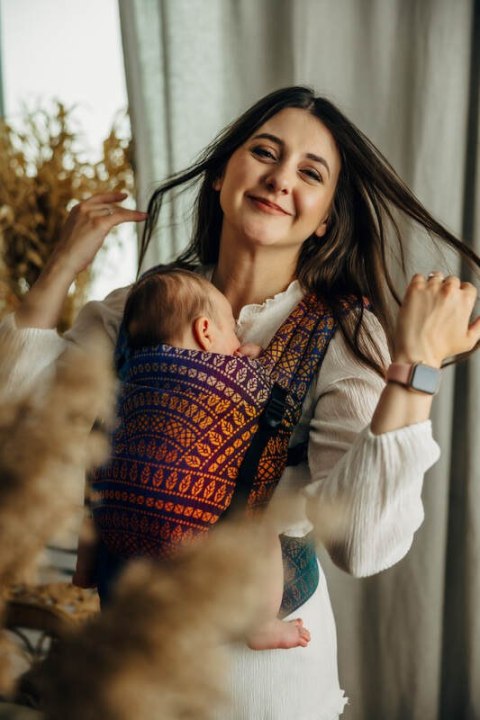 Nosidełko LennyLight z tkaniny żakardowej 100% bawełna , rozmiar standard - PAWI OGON - BOLERO