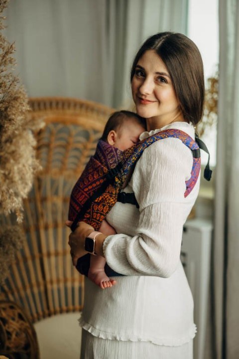 Nosidełko LennyLight z tkaniny żakardowej 100% bawełna , rozmiar standard - PAWI OGON - BOLERO