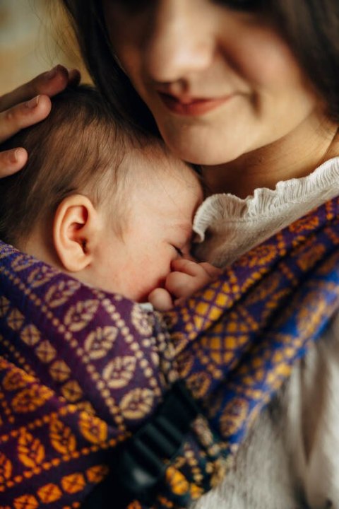 Nosidełko LennyLight z tkaniny żakardowej 100% bawełna , rozmiar standard - PAWI OGON - BOLERO