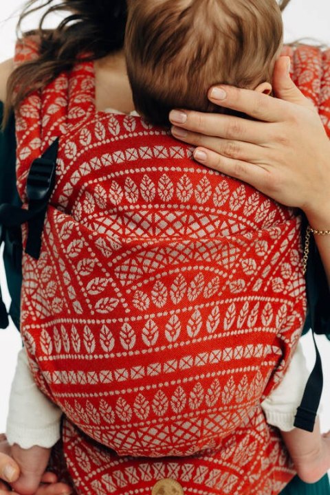 Nosidełko LennyLight z tkaniny żakardowej 100% bawełna , rozmiar standard - PAWI OGON - HOLIDAY