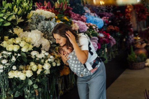 Nosidełko LennyLight z tkaniny żakardowej 100% bawełna , rozmiar standard - POLKA DOTS - PLOP