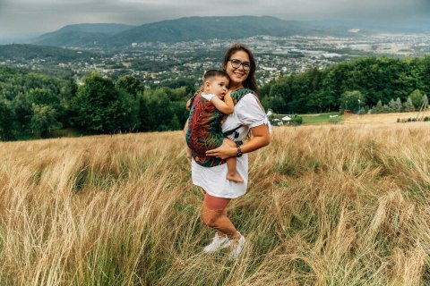 Nosidełko LennyLight z tkaniny żakardowej 100% bawełna , rozmiar standard - RAINFOREST - DIVERSE