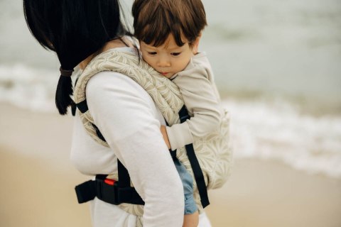 Nosidełko LennyLight z tkaniny żakardowej 50% bawełna, 50% wiskoza bambusowa , rozmiar standard - INFINITY - GOLDEN HOUR