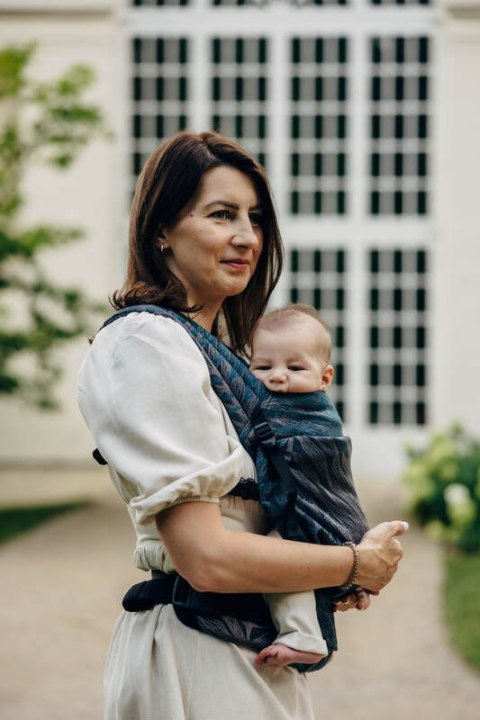 Nosidełko LennyLight z tkaniny żakardowej (54% bawełna, 46% TENCEL™ Lyocell), rozmiar standard - RAINFOREST - NOCTURNAL