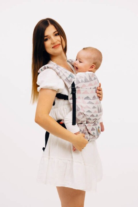 Nosidełko LennyLight z tkaniny żakardowej 61% bawełna, 39% wiskoza bambusowa , rozmiar standard - EAGLE ROCKS - PEAK