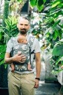Nosidełko LennyLight z tkaniny żakardowej (68% bawełna, 16% len, 16% modal), rozmiar standard - BIRDY - WHITE NOISE