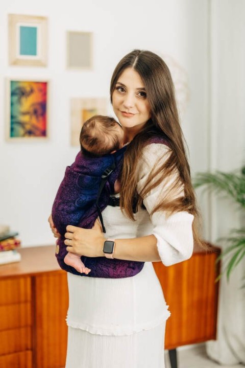 Nosidełko LennyLight z tkaniny żakardowej 100% bawełna , rozmiar standard - DZIKIE WINO - BOUQUET