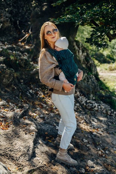 Nosidełko LennyLight z tkaniny żakardowej (63% bawełna, 37% wełna merino), rozmiar standard - ZEBRA - SAVANNA