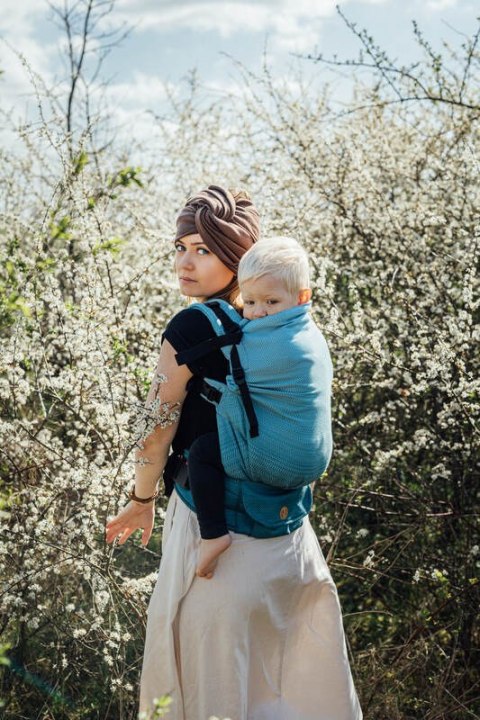 Nosidełko LennyPreschool, splot jodełkowy, 100% bawełna, rozmiar preschool - MAŁA JODEŁKA OMBRE BEBOP