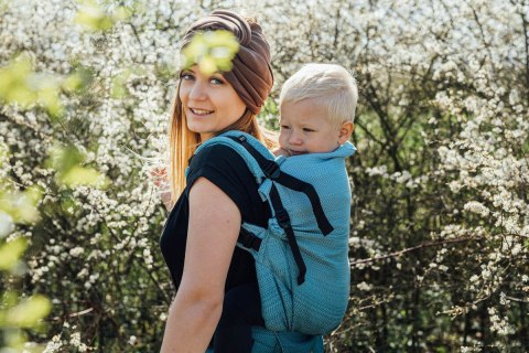 Nosidełko LennyPreschool, splot jodełkowy, 100% bawełna, rozmiar preschool - MAŁA JODEŁKA OMBRE BEBOP