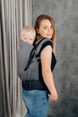 Nosidełko LennyPreschool, splot jodełkowy, 100% bawełna, rozmiar preschool - MAŁA JODEŁKA OMBRE SZARY