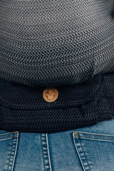 Nosidełko LennyPreschool, splot jodełkowy, 100% bawełna, rozmiar preschool - MAŁA JODEŁKA OMBRE SZARY