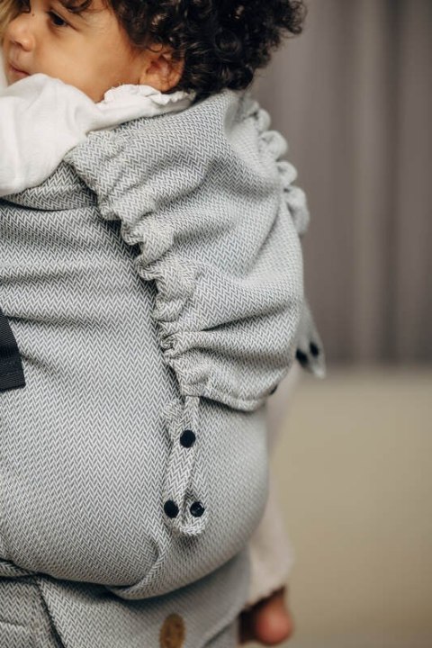 Nosidełko LennyPreschool, splot jodełkowy, 100% bawełna, rozmiar preschool - MAŁA JODEŁKA SZARA