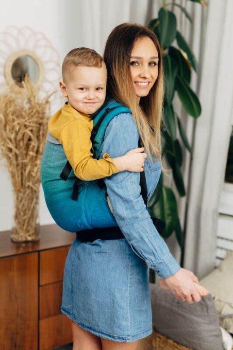 Nosidełko LennyPreschool z tkaniny skośno-krzyżowej 100% bawełna, rozmiar preschool - AIRGLOW