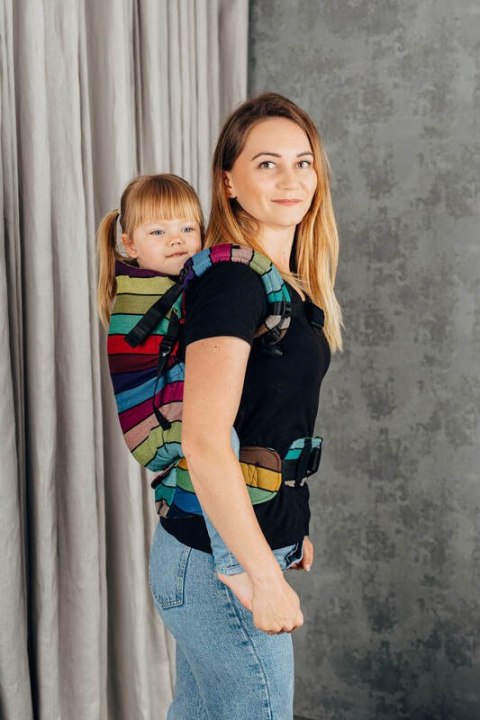Nosidełko LennyPreschool z tkaniny skośno-krzyżowej 100% bawełna, rozmiar preschool - KARUZELA BARW
