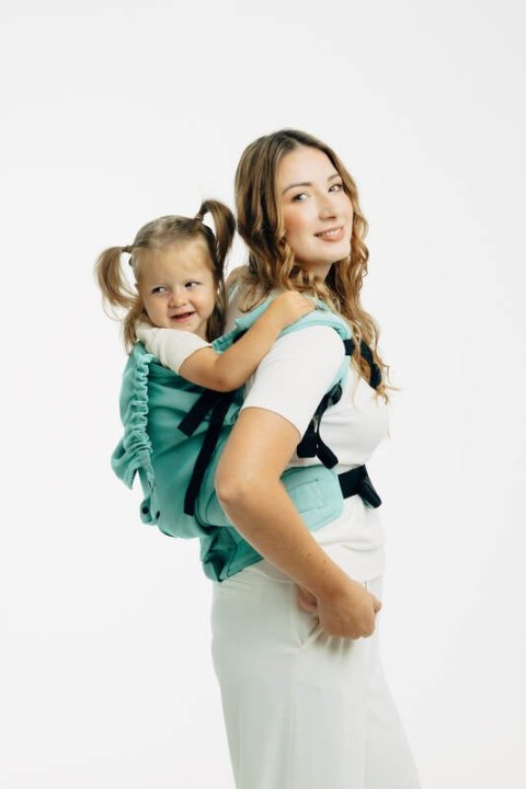 Nosidełko LennyPreschool z tkaniny skośno-krzyżowej 100% bawełna, rozmiar preschool - MATCHA