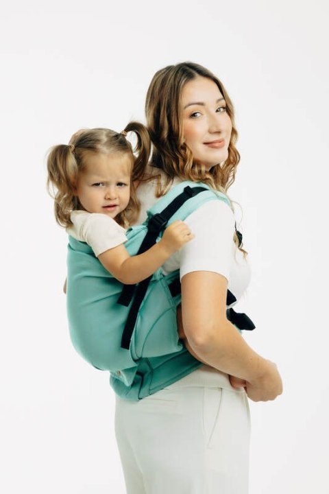 Nosidełko LennyPreschool z tkaniny skośno-krzyżowej 100% bawełna, rozmiar preschool - MATCHA