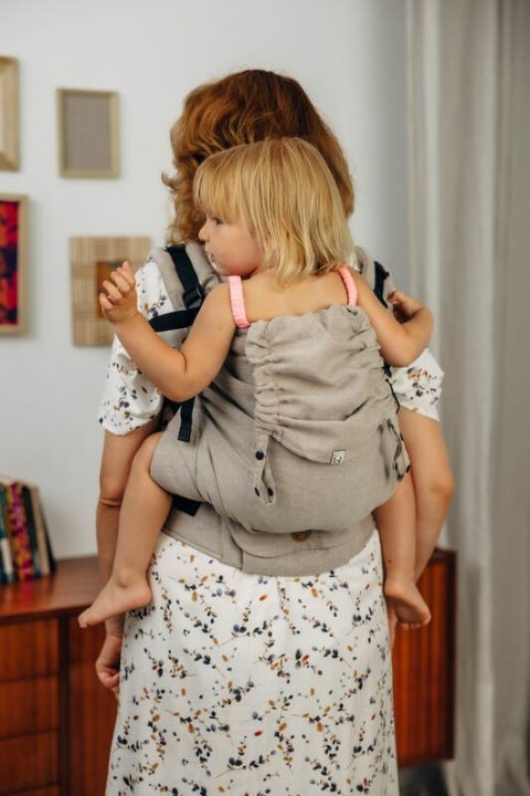 Nosidełko LennyPreschool z tkaniny skośno-krzyżowej 100% bawełna, rozmiar preschool - PEANUT BUTTER