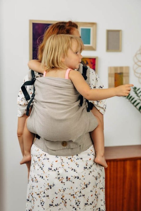 Nosidełko LennyPreschool z tkaniny skośno-krzyżowej 100% bawełna, rozmiar preschool - PEANUT BUTTER