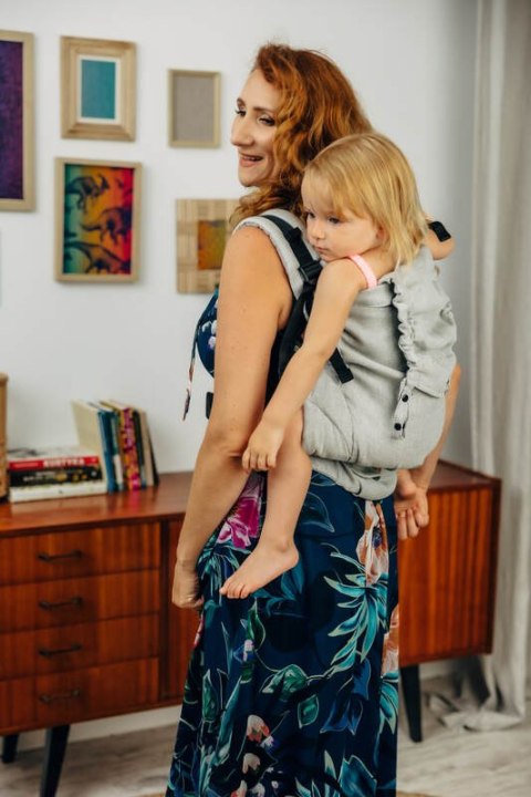 Nosidełko LennyPreschool z tkaniny skośno-krzyżowej (58% bawełna, 42% len), rozmiar preschool - COAST