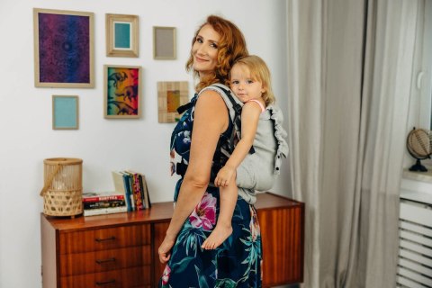 Nosidełko LennyPreschool z tkaniny skośno-krzyżowej (58% bawełna, 42% len), rozmiar preschool - COAST