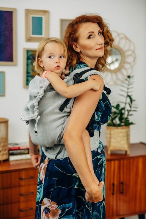 Nosidełko LennyPreschool z tkaniny skośno-krzyżowej (58% bawełna, 42% len), rozmiar preschool - COAST