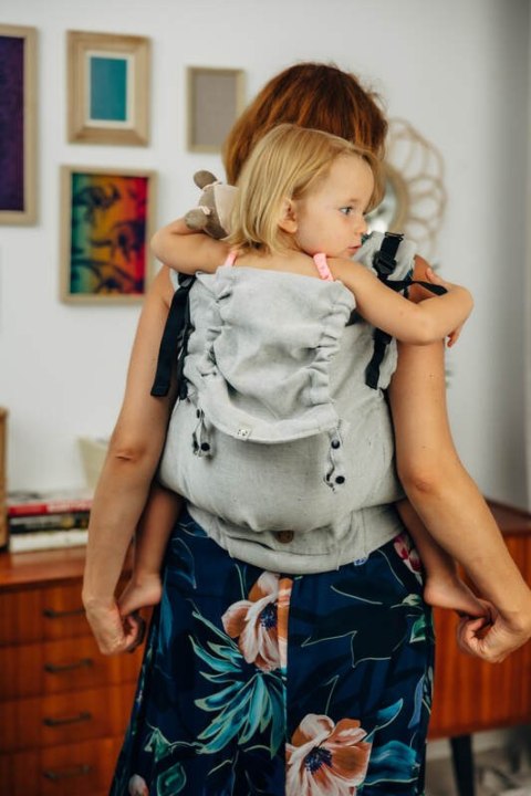 Nosidełko LennyPreschool z tkaniny skośno-krzyżowej (58% bawełna, 42% len), rozmiar preschool - COAST