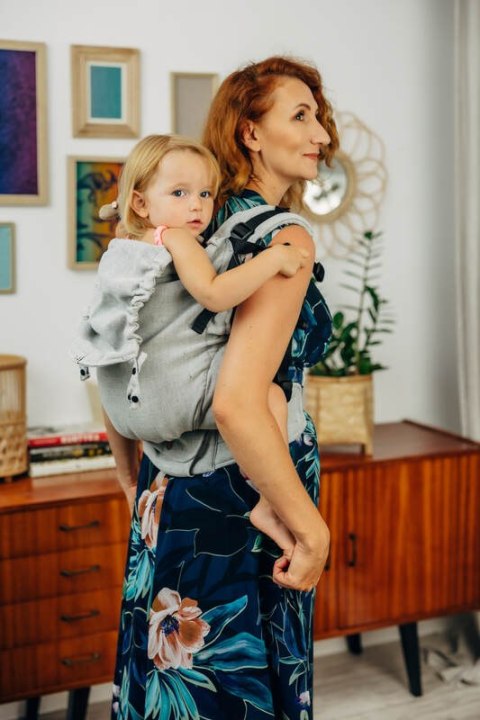 Nosidełko LennyPreschool z tkaniny skośno-krzyżowej (58% bawełna, 42% len), rozmiar preschool - COAST