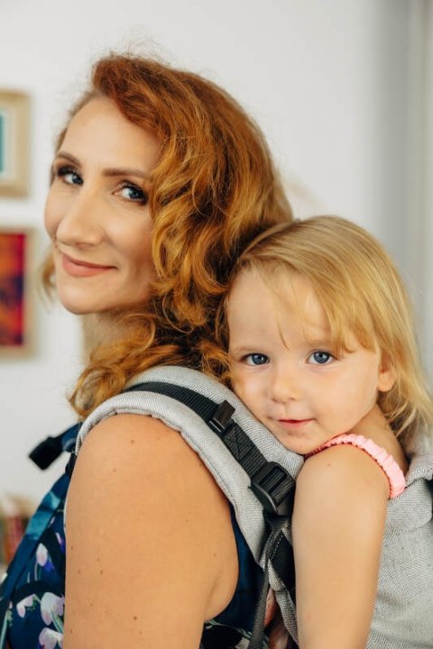 Nosidełko LennyPreschool z tkaniny skośno-krzyżowej (58% bawełna, 42% len), rozmiar preschool - COAST