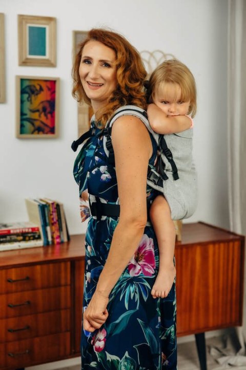 Nosidełko LennyPreschool z tkaniny skośno-krzyżowej (58% bawełna, 42% len), rozmiar preschool - COAST