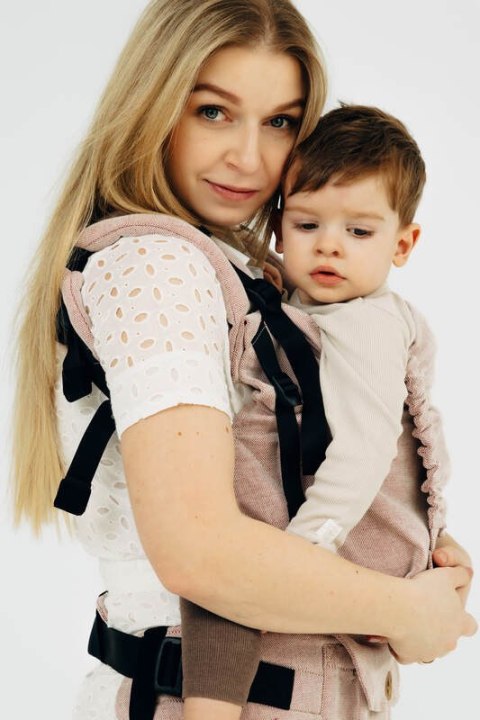 Nosidełko LennyPreschool z tkaniny skośno-krzyżowej (58% bawełna, 42% len), rozmiar preschool - TUNDRA