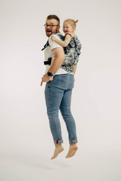 Nosidełko LennyPreschool z tkaniny żakardowej 100% bawełna, rozmiar preschool - CLOCKWORK - FIX IT