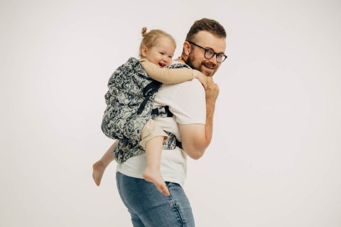 Nosidełko LennyPreschool z tkaniny żakardowej 100% bawełna, rozmiar preschool - CLOCKWORK - FIX IT