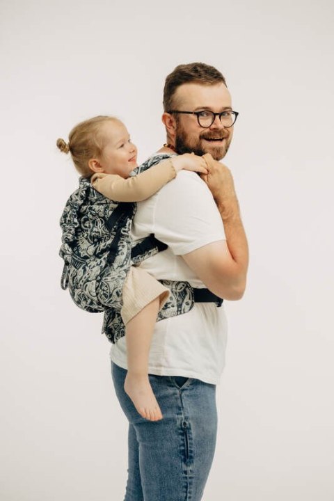 Nosidełko LennyPreschool z tkaniny żakardowej 100% bawełna, rozmiar preschool - CLOCKWORK - FIX IT