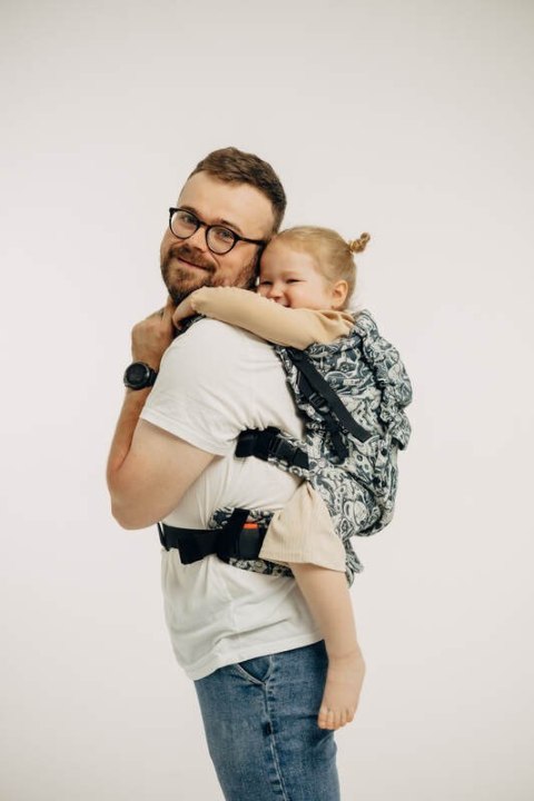 Nosidełko LennyPreschool z tkaniny żakardowej 100% bawełna, rozmiar preschool - CLOCKWORK - FIX IT