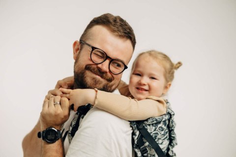 Nosidełko LennyPreschool z tkaniny żakardowej 100% bawełna, rozmiar preschool - CLOCKWORK - FIX IT