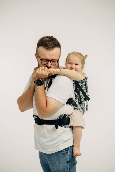 Nosidełko LennyPreschool z tkaniny żakardowej 100% bawełna, rozmiar preschool - CLOCKWORK - FIX IT