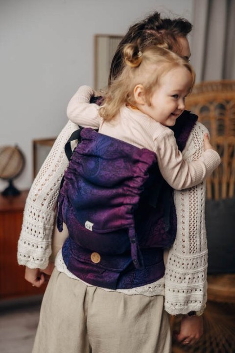 Nosidełko LennyPreschool z tkaniny żakardowej 100% bawełna, rozmiar preschool - DZIKIE WINO - BOUQUET