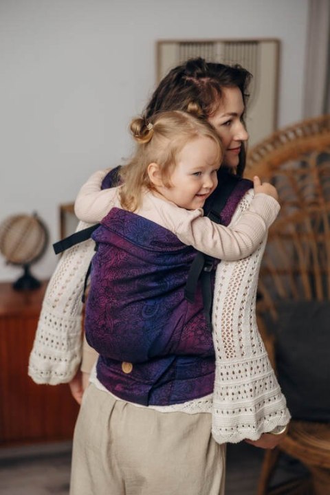 Nosidełko LennyPreschool z tkaniny żakardowej 100% bawełna, rozmiar preschool - DZIKIE WINO - BOUQUET