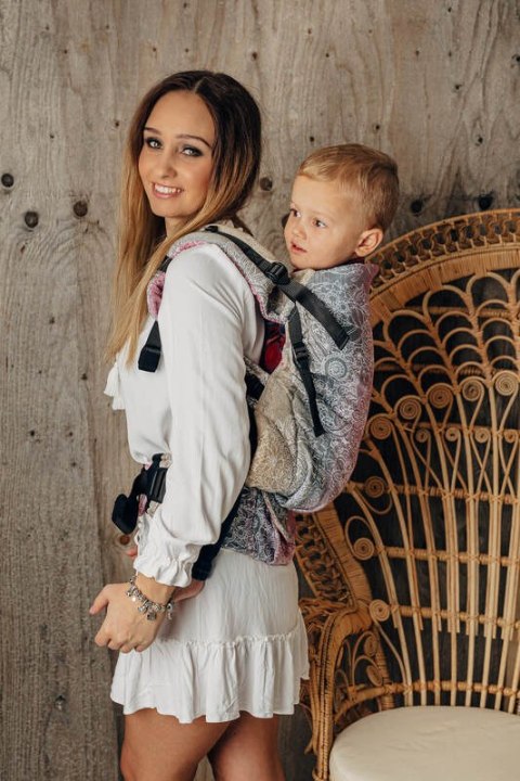 Nosidełko LennyPreschool z tkaniny żakardowej 100% bawełna, rozmiar preschool - DZIKIE WINO - VINEYARD