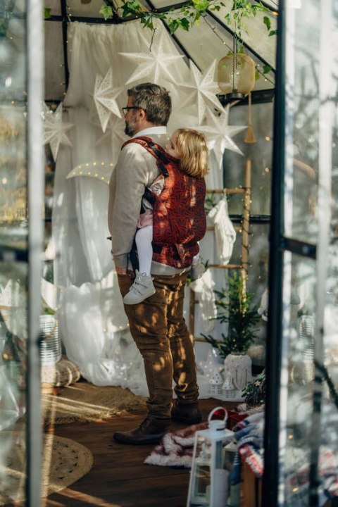 Nosidełko LennyPreschool z tkaniny żakardowej 100% bawełna, rozmiar preschool - INFINITY - GERDA