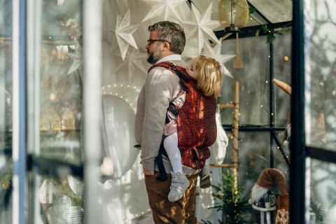 Nosidełko LennyPreschool z tkaniny żakardowej 100% bawełna, rozmiar preschool - INFINITY - GERDA