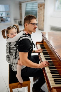 Nosidełko LennyPreschool z tkaniny żakardowej 100% bawełna, rozmiar preschool - MELODY - POLONAISE