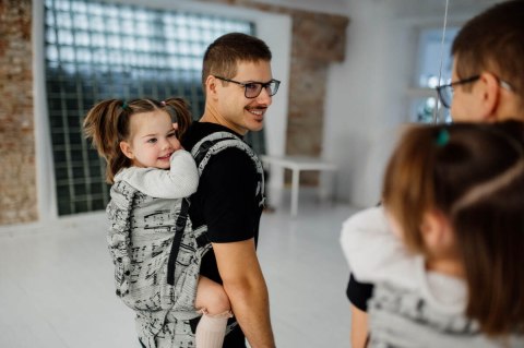 Nosidełko LennyPreschool z tkaniny żakardowej 100% bawełna, rozmiar preschool - MELODY - POLONAISE