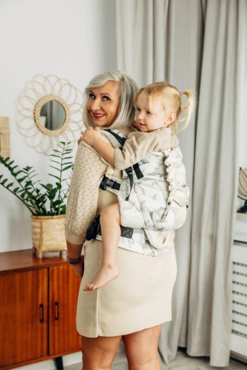 Nosidełko LennyPreschool z tkaniny żakardowej 100% bawełna, rozmiar preschool - PARK JURAJSKI - ICE DESERT