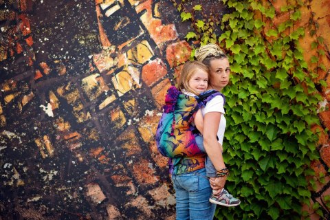 Nosidełko LennyPreschool z tkaniny żakardowej 100% bawełna, rozmiar preschool - PARK JURAJSKI - NOWA ERA