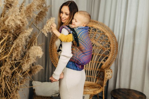 Nosidełko LennyPreschool z tkaniny żakardowej 100% bawełna, rozmiar preschool - PAWI OGON - BOLERO