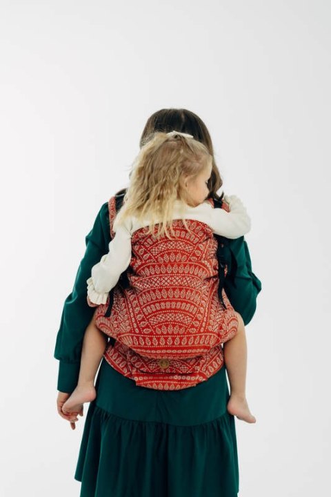 Nosidełko LennyPreschool z tkaniny żakardowej 100% bawełna, rozmiar preschool - PAWI OGON - HOLIDAY